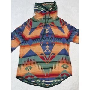 Chaps Polo VTG Women's Aztec Cotton Sweater Rainbow Southwest Tribal Ranch Med